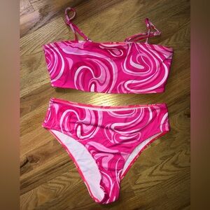 Shein bikini set w/wrap skirt cover up. NWT. Size XL top & bottom. Skirt is OSFA